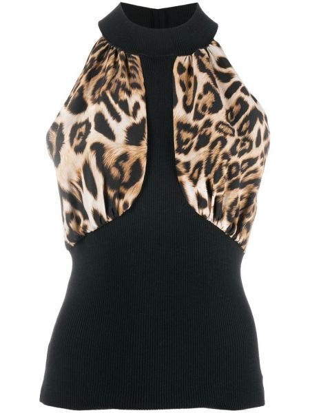 Leopard trykt bluse Boutique Moschino svart