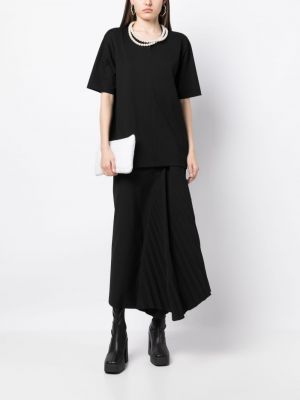 Koszulka z perełkami bawełniana Junya Watanabe czarna