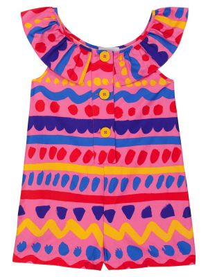 Ruffle trykt bomull jumpsuit for jenter Stella Mccartney Kids