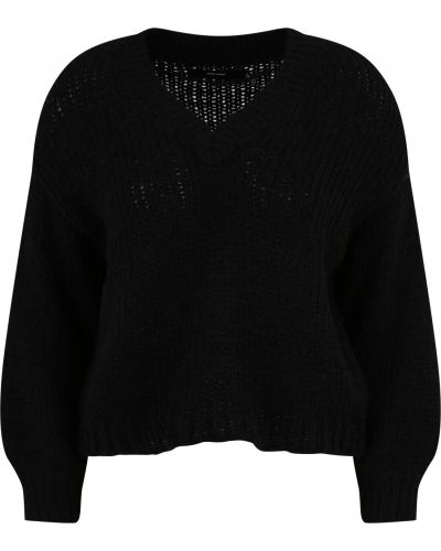 Jednofarebný pletený priliehavý sveter Vero Moda Petite - čierna