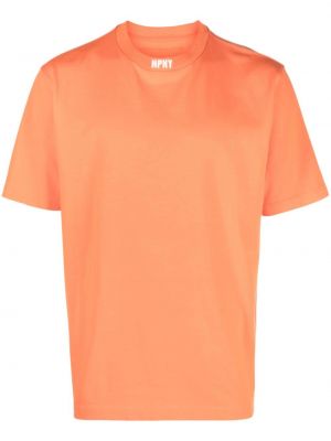 Памучна тениска бродирана Heron Preston оранжево