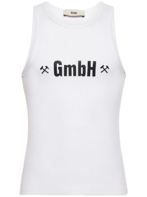Βαμβακερό πουκάμισο με σχέδιο Gmbh λευκό
