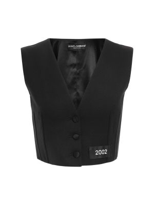 Krepová vlněná vesta Dolce & Gabbana černá
