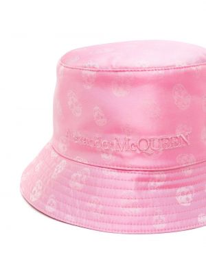 Haftowany kapelusz Alexander Mcqueen różowy
