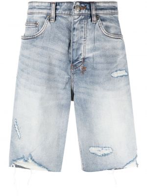Szorty jeansowe z przetarciami Ksubi niebieskie