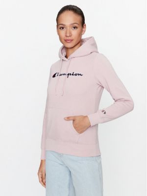 Kapucnis pulóver Champion rózsaszín