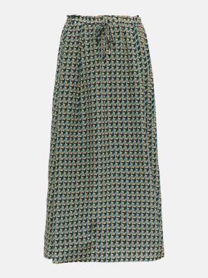 Hodvábna dlhá sukňa Loro Piana zelená
