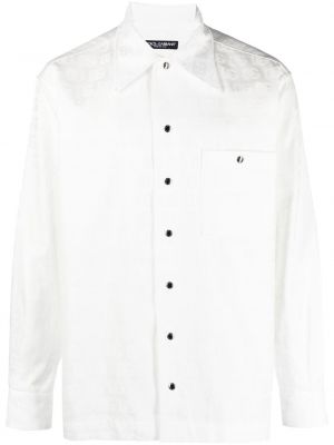 Žakárová košile Dolce & Gabbana bílá