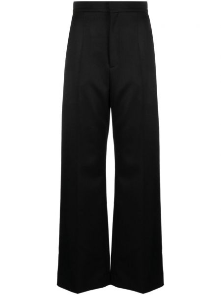 Pantalon taille haute en laine Loewe noir