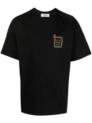Bavlnené tričko s potlačou Adish čierna