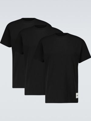Bavlněná košile Jil Sander černá