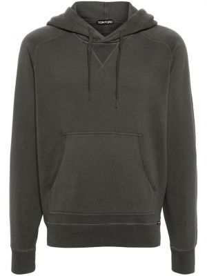 Pamučna hoodie s kapuljačom Tom Ford siva