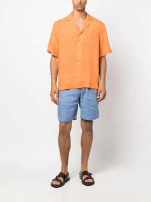 Chemise en lin avec manches courtes Frescobol Carioca orange