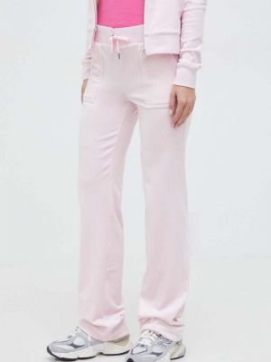 Бархатные спортивные штаны Juicy Couture розовые