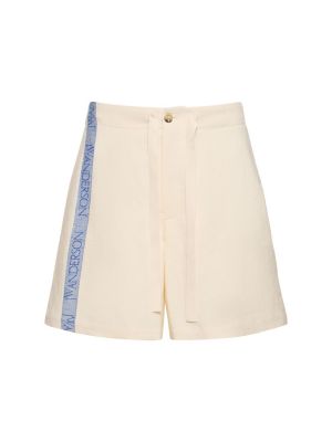 Shorts en lin en coton Jw Anderson blanc
