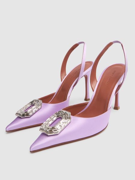 Satīna kurpes ar papēžiem Amina Muaddi violets