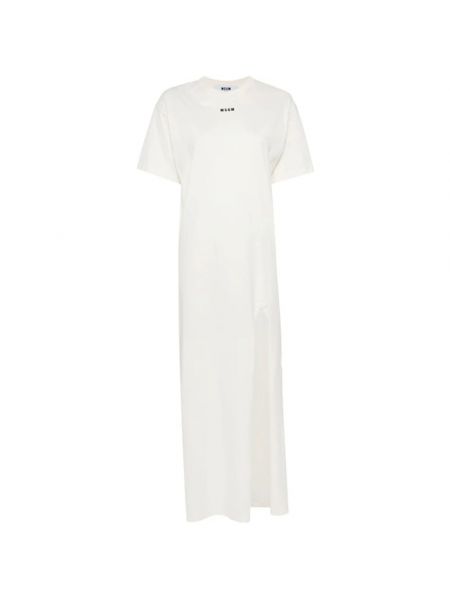 Sukienka długa z nadrukiem Msgm biała