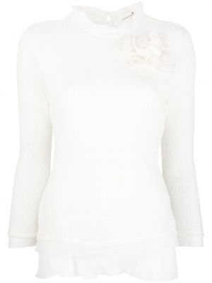 Пуловер на цветя Ermanno Scervino бяло