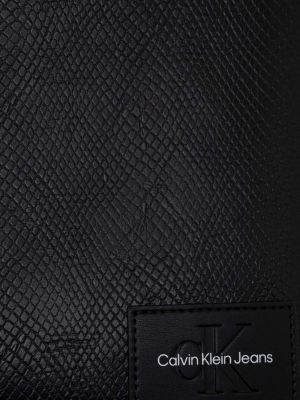 Kígyómintás bevásárlótáska Calvin Klein Jeans fekete