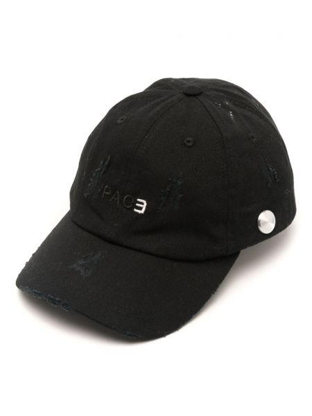 Siuvinėtas kepurė su snapeliu Pace juoda