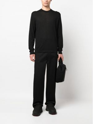 Medvilninis šilkinis megztinis Versace juoda