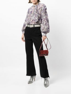Blusa de seda con estampado con estampado abstracto Iro violeta