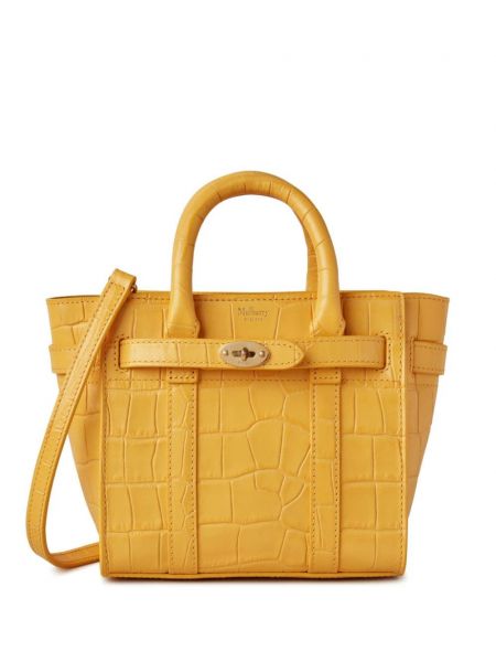 Τσάντα shopper Mulberry κίτρινο
