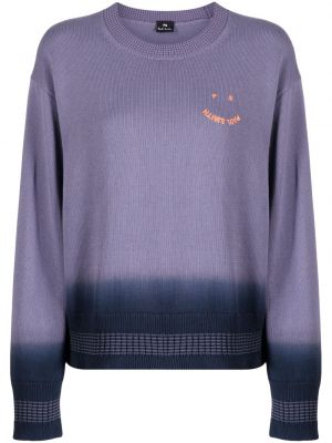 Pruhovaný bavlněný svetr Ps Paul Smith fialový