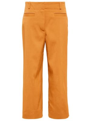Pantaloni cu picior drept cu talie joasă Proenza Schouler portocaliu