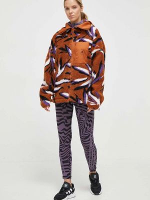 Hoodie s kapuljačom s printom Adidas By Stella Mccartney smeđa