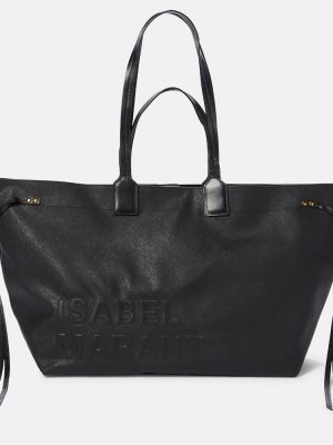 Kožna shopper torbica od umjetne kože Isabel Marant crna