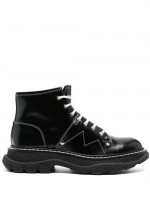 Ankle boots en cuir en cristal Alexander Mcqueen noir