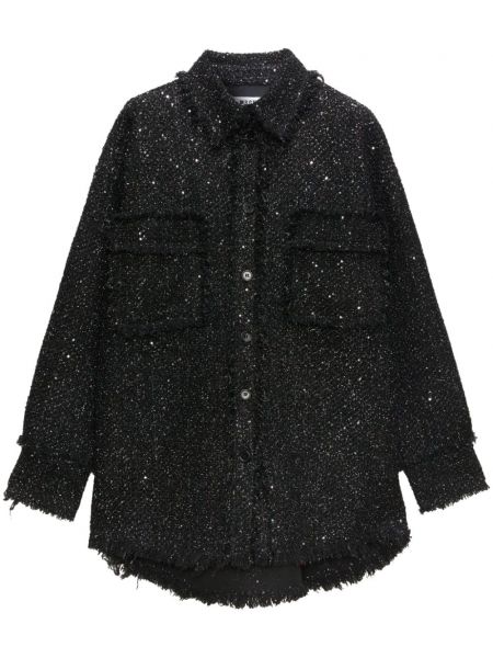 Jupe à paillettes en tweed Msgm noir