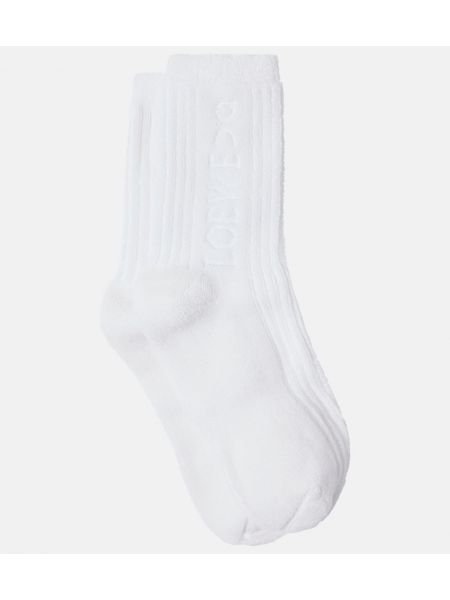 Bavlnené ponožky Loewe biela