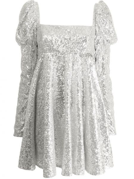 Платье мини с пайетками Macgraw, серебряное