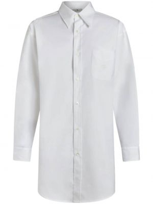 Βαμβακερό πουκάμισο με κέντημα Etro λευκό