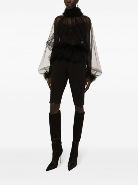 Shorts mit plisseefalten Dolce & Gabbana schwarz