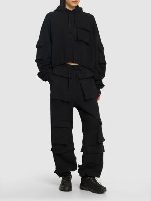 Medvilninės „cargo“ stiliaus kelnės Msgm juoda