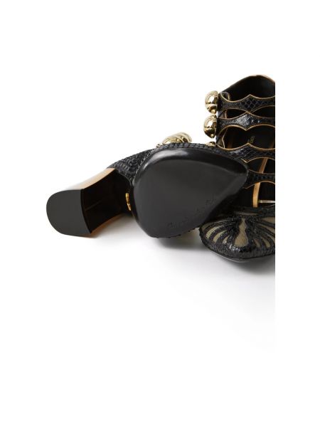 Botas de agua de estampado de serpiente Dolce & Gabbana negro