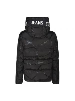 Kurtka jeansowa z kapturem Versace Jeans Couture czarna