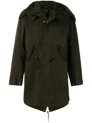 Kabát s kapucňou Ten C zelená