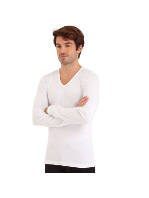 Camiseta de manga larga manga larga Eminence blanco
