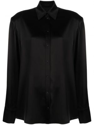 Krištáľová košeľa na gombíky David Koma čierna