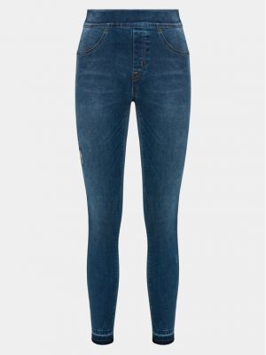 Skinny fit džinsai su nubrozdinimais Spanx mėlyna