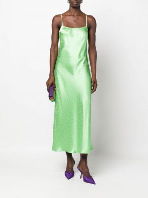 Sukienka długa w grochy Rixo zielona