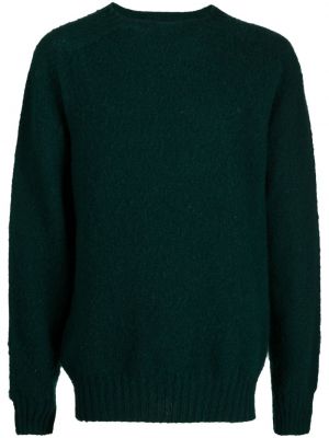 Vlněný svetr s kulatým výstřihem Ymc Zelený