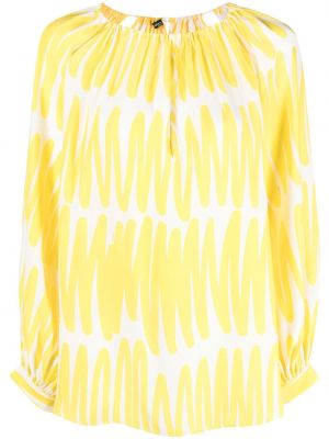 Копринена блуза с принт с абстрактен десен Kiton