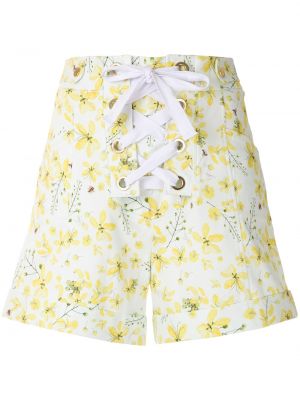 Kratke hlače z vezalkami s cvetličnim vzorcem s potiskom Isolda