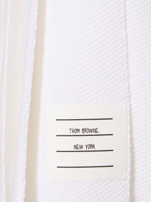 Плисирана памучна мини пола Thom Browne бяло
