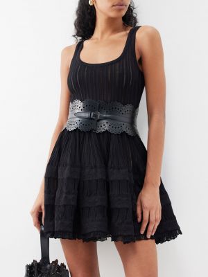 Платье с поясом Alaïa черное